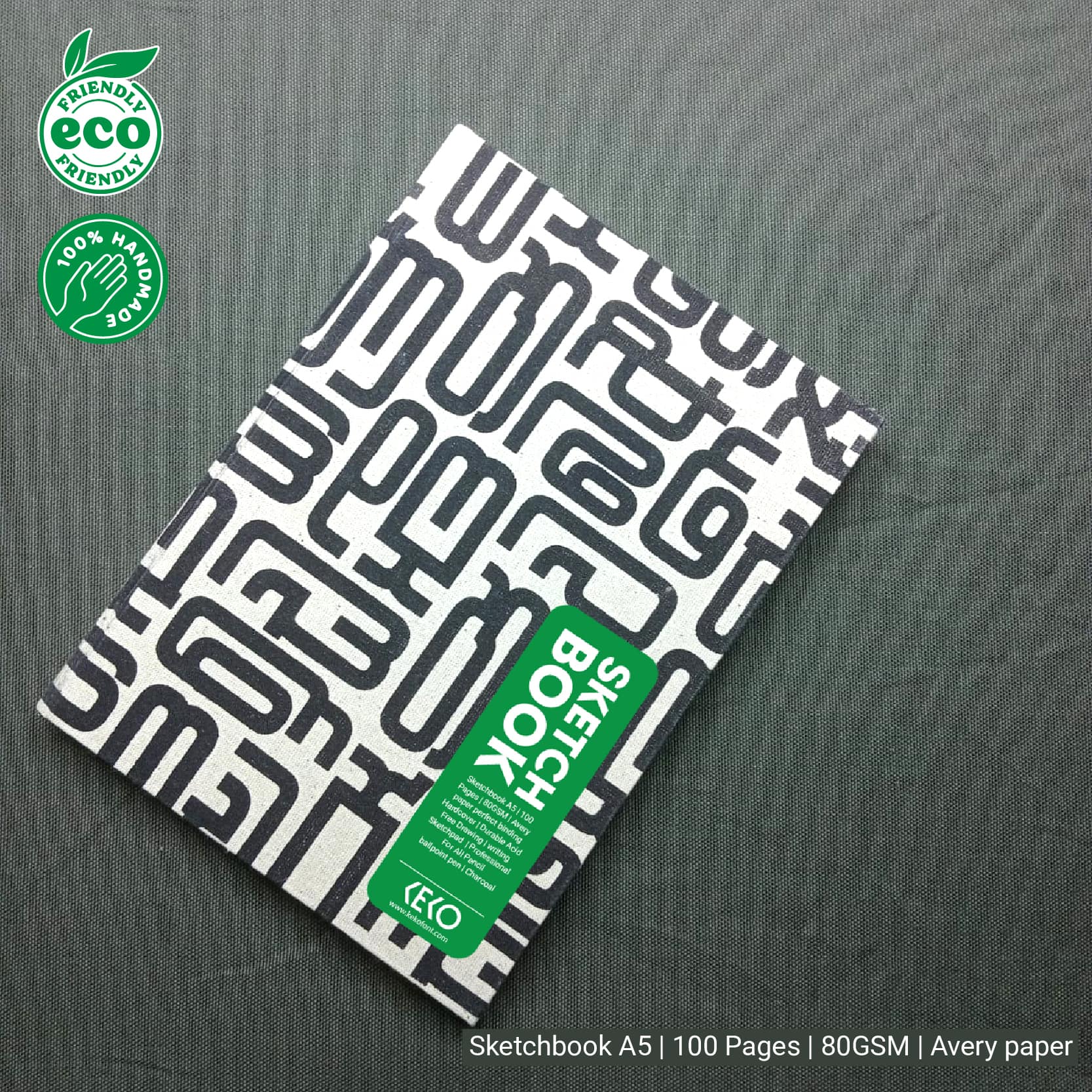 eco-friendly sketchbook- සිංහල හතරැස් අකුරු